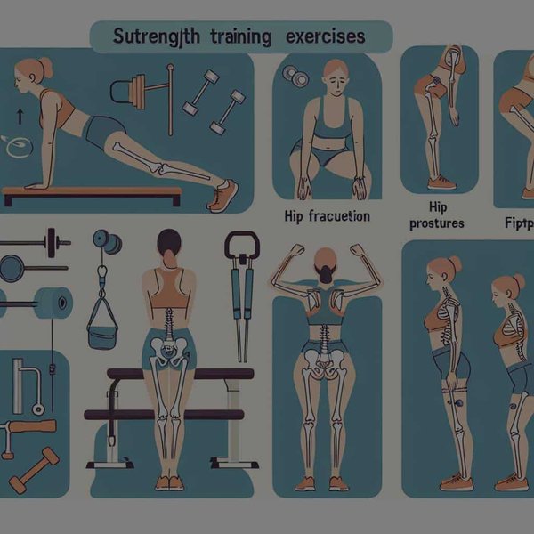 Quels sont les exercices de renforcement musculaire adaptés aux femmes avec un historique de fracture du col du fémur ?